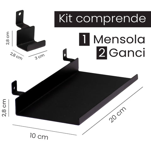 Kit Accessori Pannelli Fonoassorbenti Mensola e 2 ganci Kit Accessori Pannelli Fonoassorbenti Mensola e 2 ganci