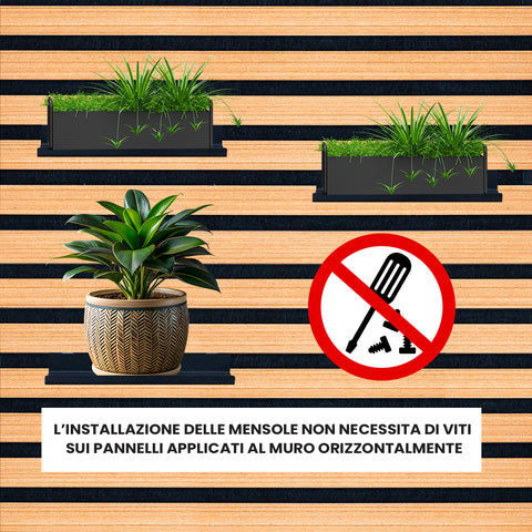 Kit Accessori Pannelli Fonoassorbenti Mensola e 2 ganci Kit Accessori Pannelli Fonoassorbenti Mensola e 2 ganci