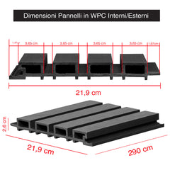 Pannelli Listelli in WPC per esterni / interni