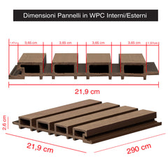 Pannelli Listelli in WPC per esterni / interni