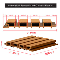 Pannelli Listelli in WPC per esterni / interni