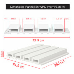 Pannelli Listelli in WPC per esterni / interni